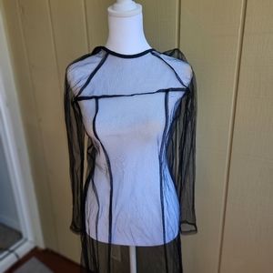 SANTO black mesh dress long sleeve